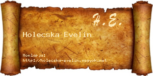 Holecska Evelin névjegykártya